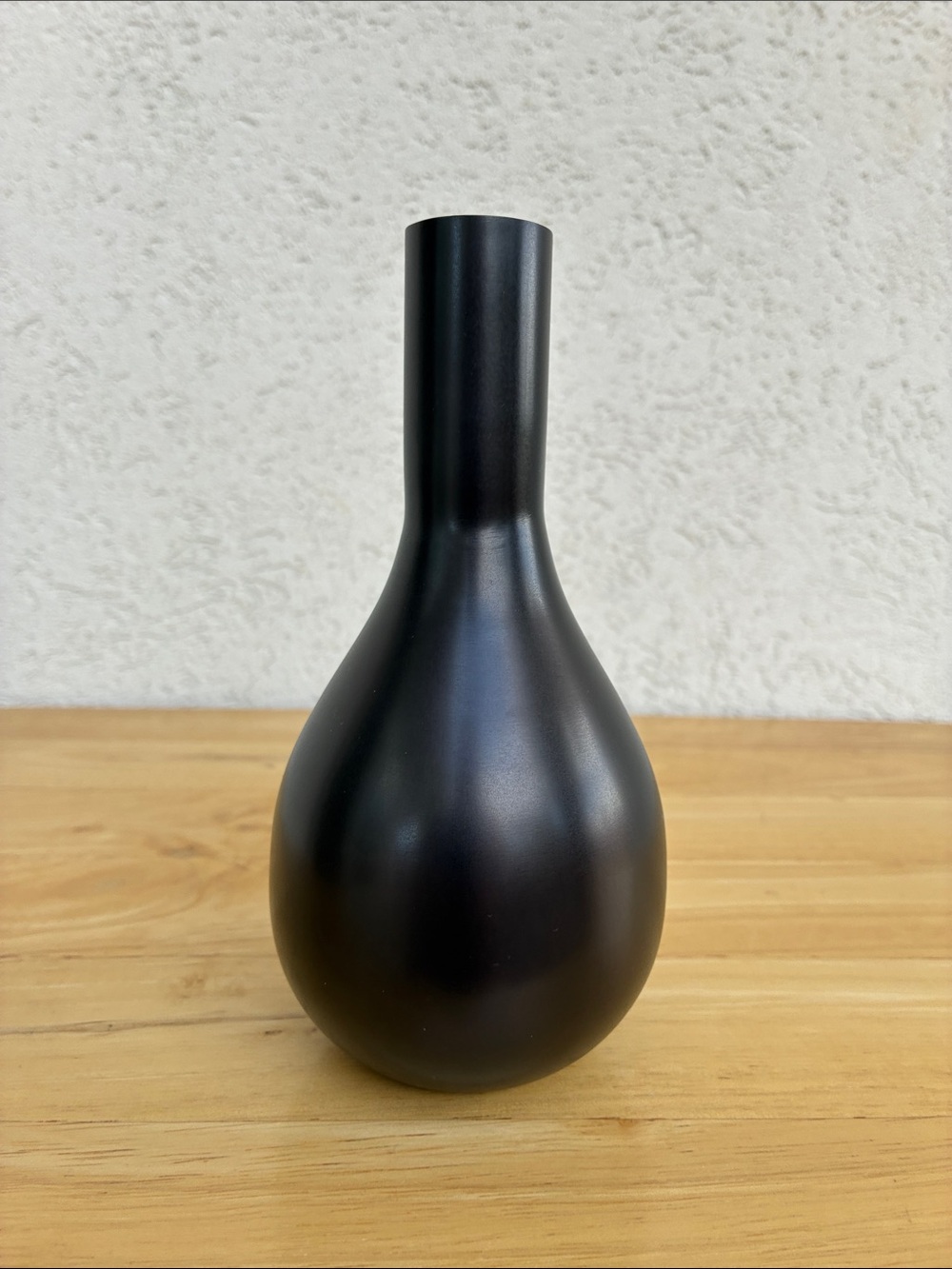 Crate & Barrel metal bronze-like black matte modern vase.